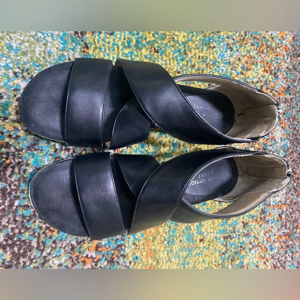 Adrienne Vittadini Black Sport Sandals - Picture 3 of 8